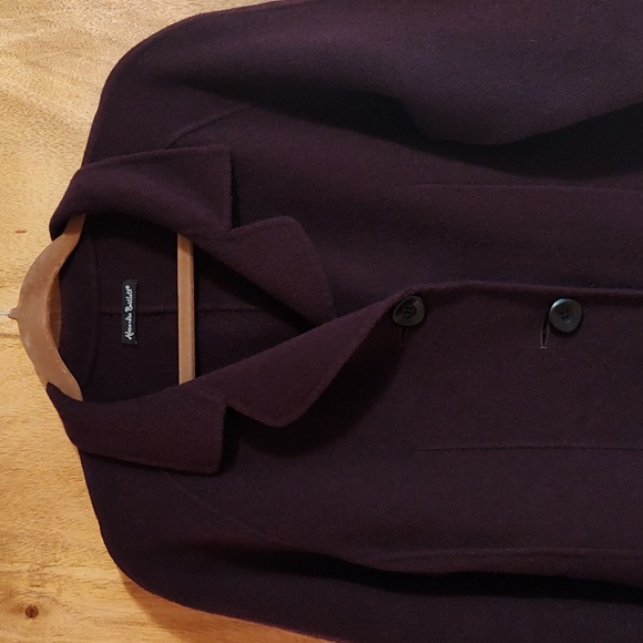 Alexandra Bartlett Womens Plum Purple 100% Wool Tailored Button Front Jacket XL - Picture 2 of 11